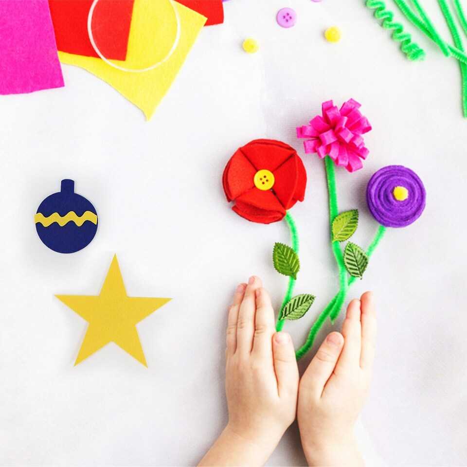 image 1 of Pack of 10 A4 Coloured Felt 180gsm Sheets | White | White | A4 | 1