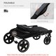 image 3 of PawHut Foldable Dog Carriage w/ Universal Wheels, Shock Absorber - Black