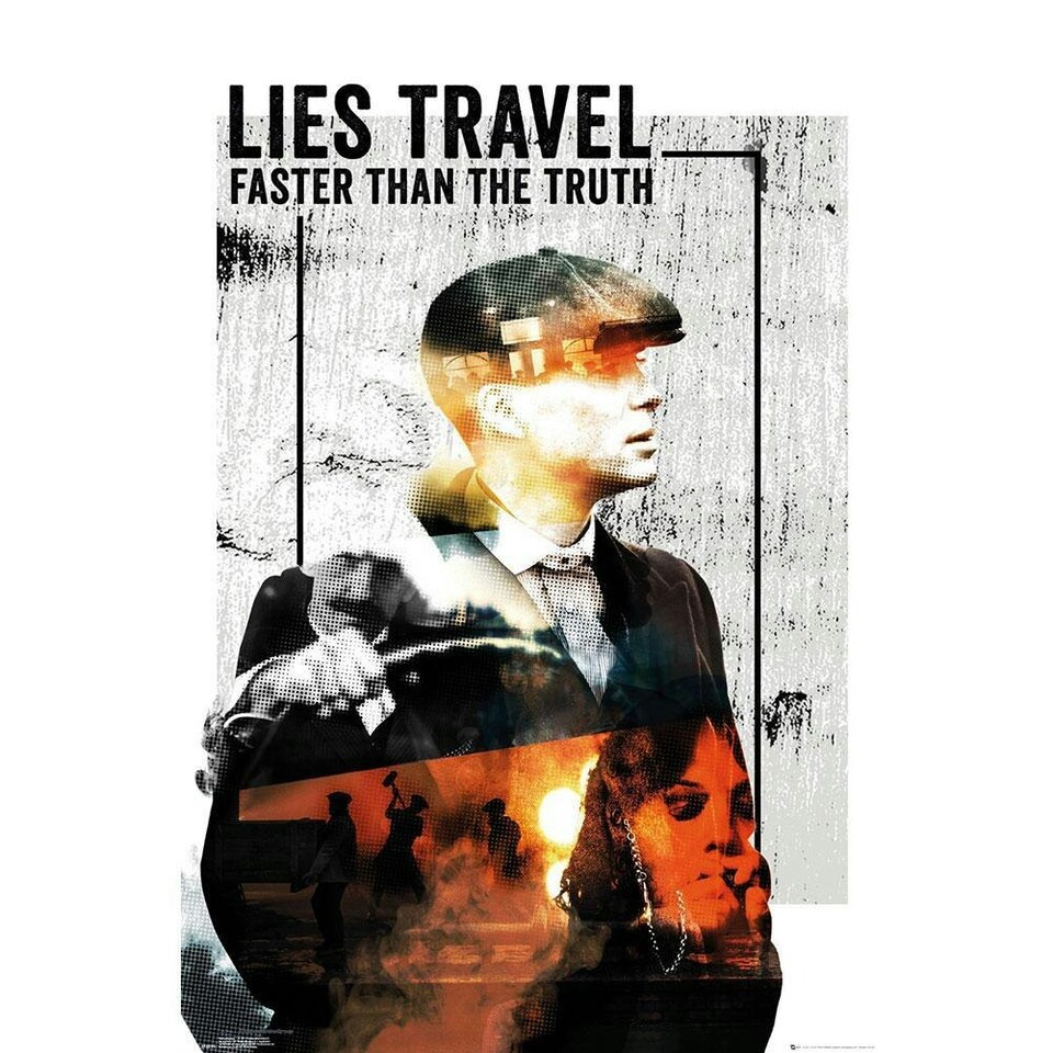 Peaky Blinders Lies Travel Poster - Grey - One Size