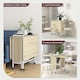 image 4 of HOMCOM Mobile Drop Leaf Dining Table on Wheels with Storage Shelf Natural