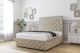 image 3 of Sloomy Sofia Chrome Almond Coniston Divan Bed Base 4 Drawers With 26 Inch Strutted Headboard & 12 Inch Matching Footboard | Cream | Almond | King | 1