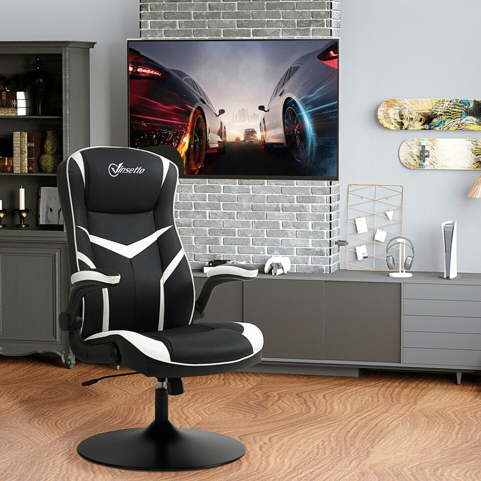 image 1 of Vinsetto Racing Office Chair PVC Leather Computer Gaming Height Adjustable