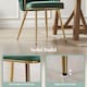 image 7 of HOMCOM Velvet-Feel Dining Chairs Set of 2, Modern Upholstered Kitchen Chairs with Woven Backrest and Armrests, Metal Legs and Padded Seat for Dining Room, Bedroom, Living Room, Dark Green | Green