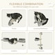 image 4 of PawHut 4 Piece Cat Wall Furniture Hammock Ladder Steps Plush Sisal Grey