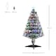 image 7 of HOMCOM 3ft Artificial Prelit Christmas Tree, Snow Xmas Tree w/ Fiber Optic