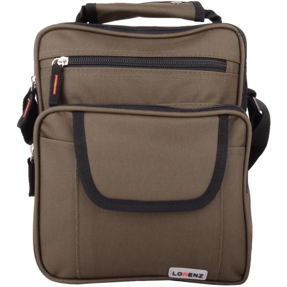 image 1 of Lorenz Canvas Style Multi-Functional Shoulder Cross Body Small Messenger Travel Work Utility Bag | Green | Green