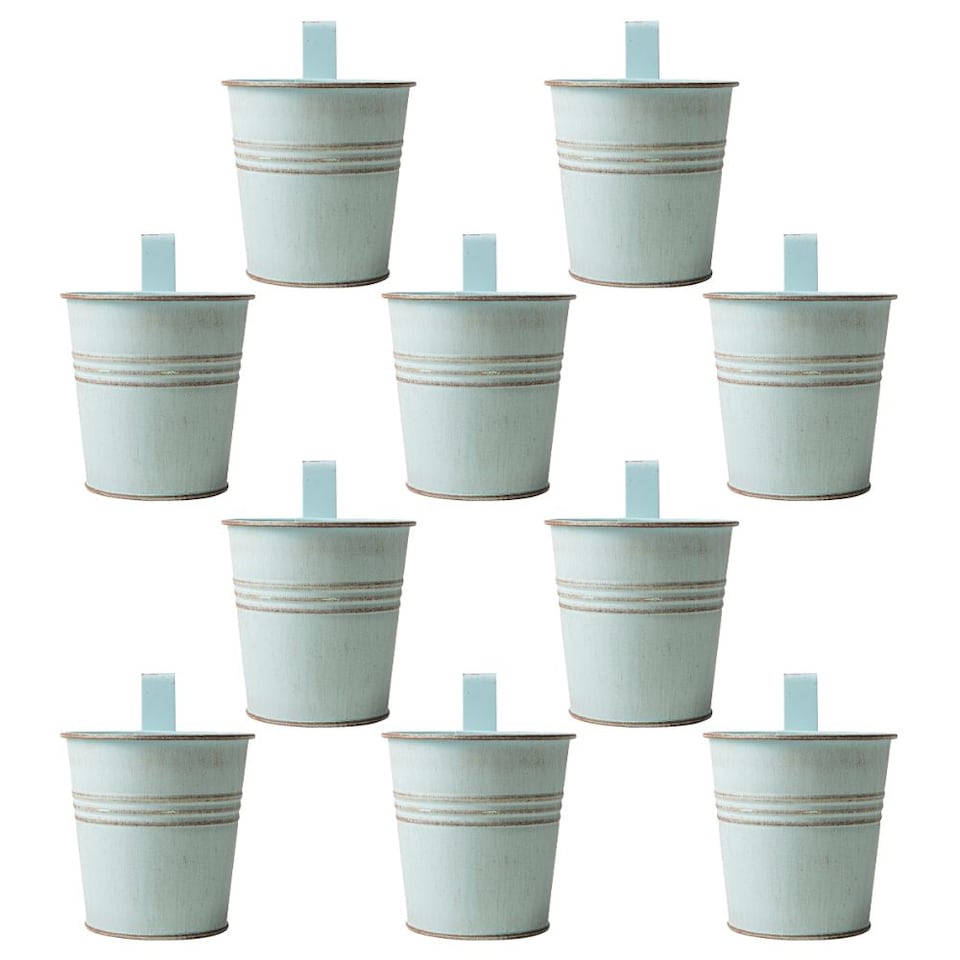 FabFinds Teal Over Fence Plant Pot 9.5cm 10 Pack