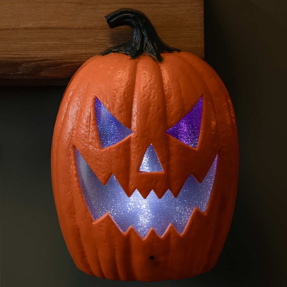 image 1 of 22cm Battery Operated Light up Laughing Jack O' Lantern Halloween Decoration with LEDs