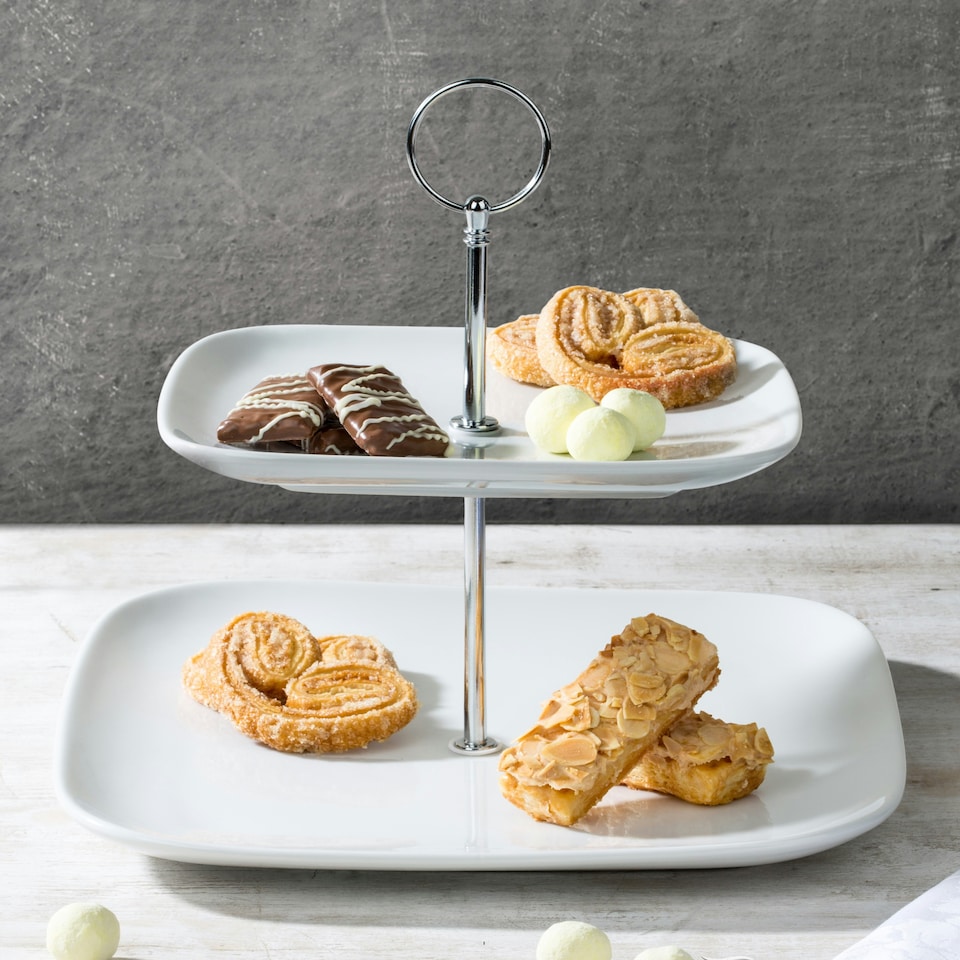 image 1 of Two Tier Square Cake Stand