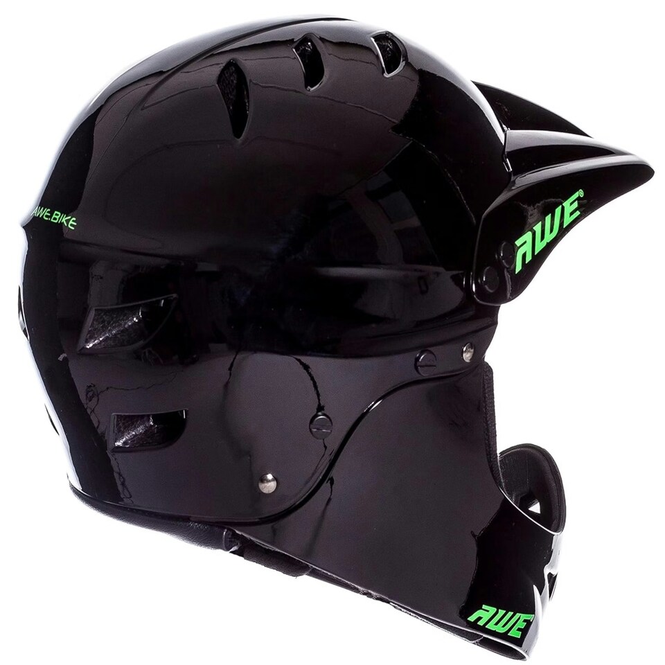 image 1 of AWE BMX Junior 16+/Adult Full Face Bike Helmet Black 56-58cm Black | M