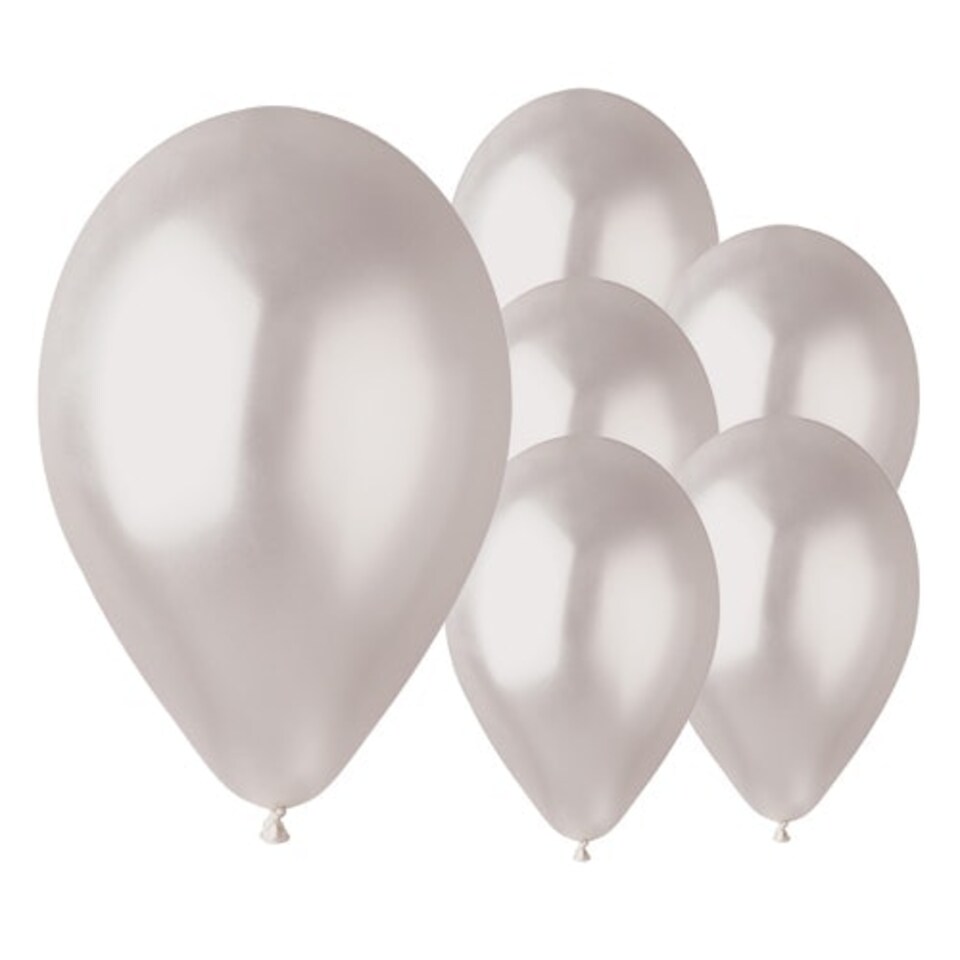 Metallic White Pearl Biodegradable Latex Balloons 33cm / 13 in - Pack of 50