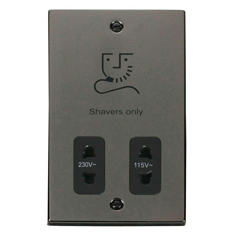 image 1 of SE HOME Black Nickel Shaver Socket 115v/230v Black | Nickel