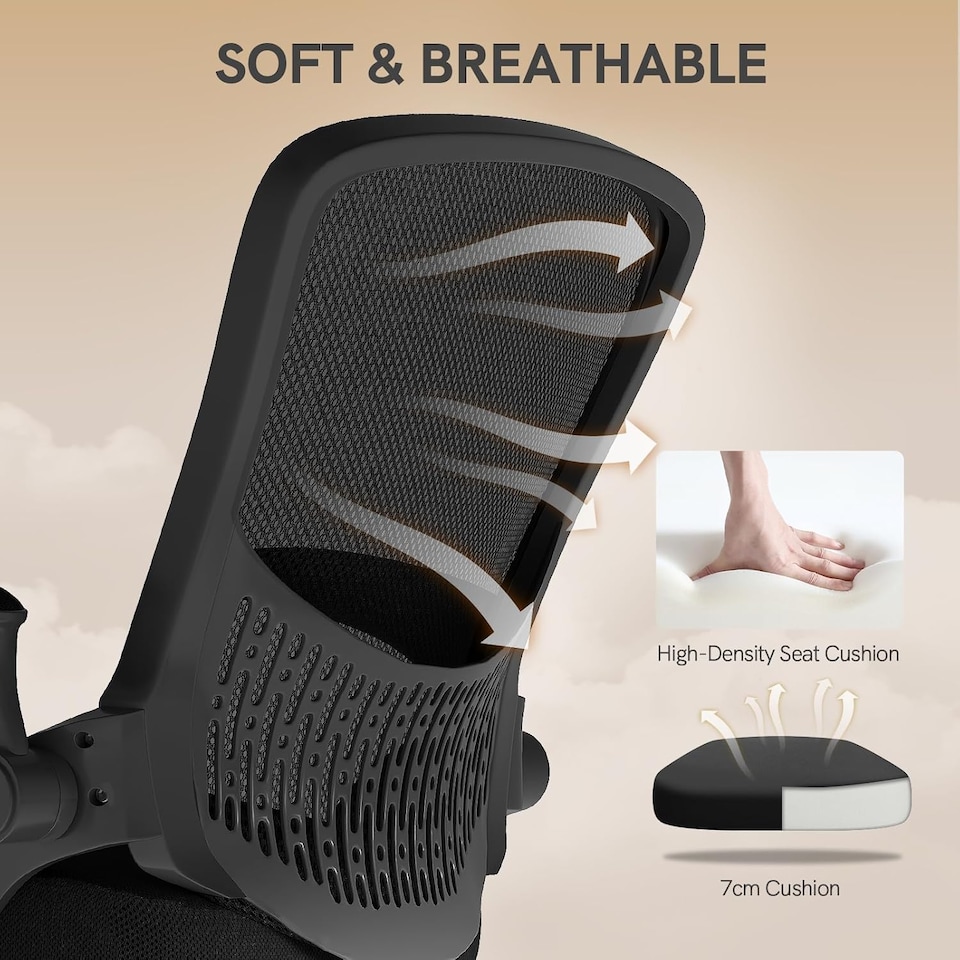 image 1 of Rattantree Ergonomic Office Desk Chair Mid-Back Mesh Computer Chair