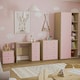 image 1 of Junior Vida Neptune 4 Piece Bedroom Set, Pink & Oak (Desk, Bedside Table, Drawer Chest, Wardrobe) | Pink | Pink | L | 4