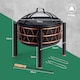 image 8 of VonHaus Fire Pit with Copper Rim and BBQ Cooking Grill