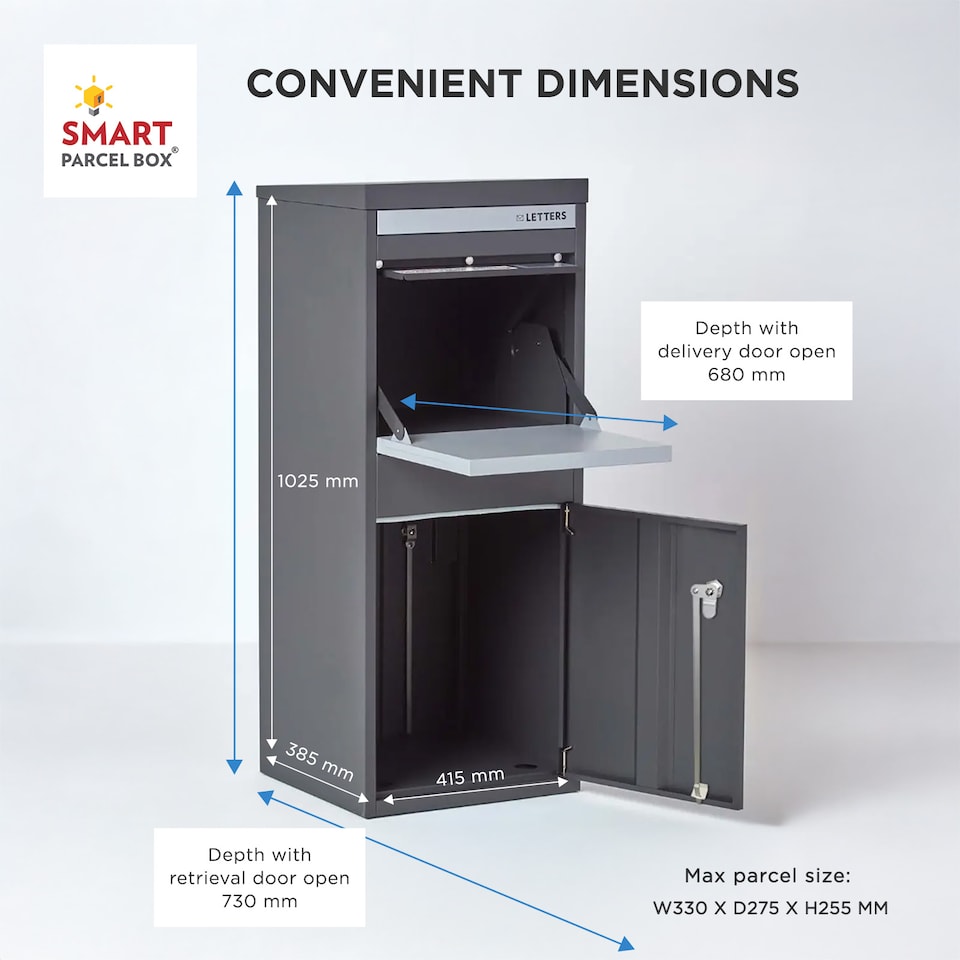 image 1 of SMART PARCEL BOX® Large Front & Rear Access Dark | Grey | 1