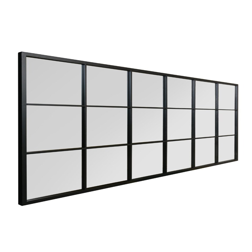 image 1 of The Fenestra - Black Modern Window Leaner / Wall Mirror 69" X 33" (174CM X 85CM) Black