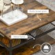 image 5 of HOMCOM Coffee Table, Living Room Table with 3-Tier Storage Shelves, Square Tea Table for Home Office, Rustic Brown | Brown