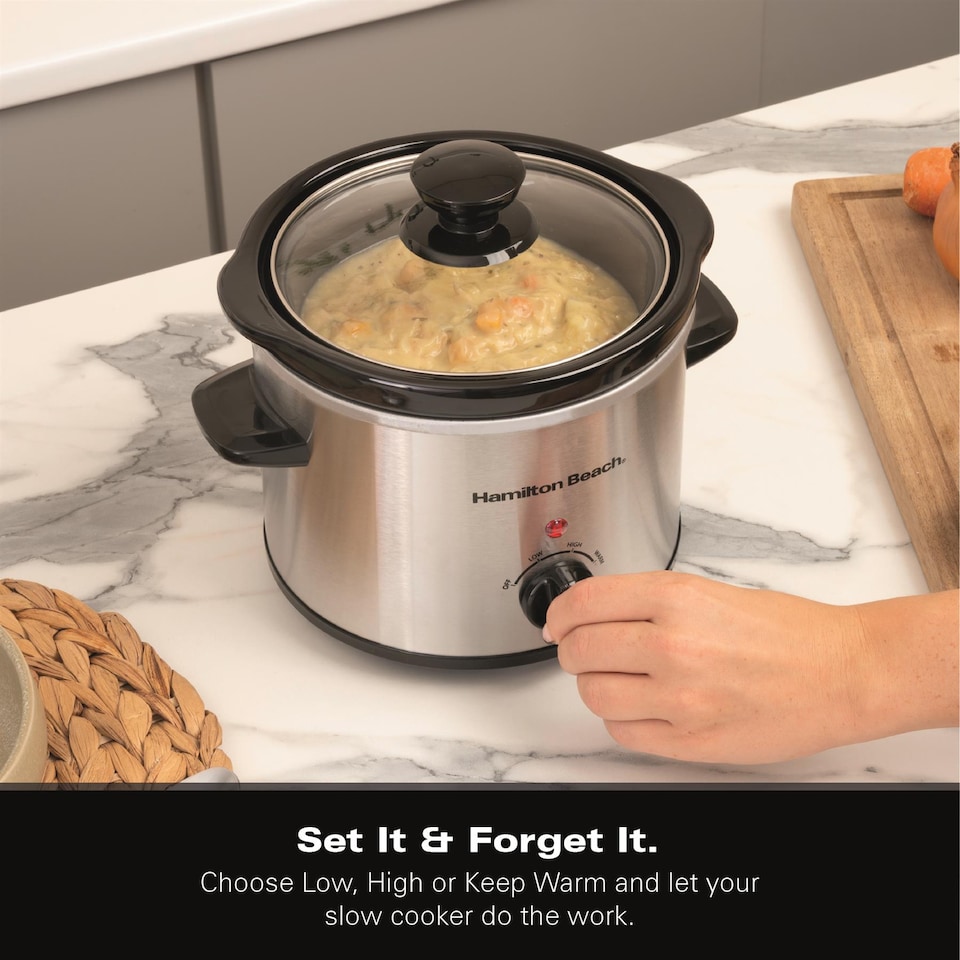 image 1 of Hamilton Beach 'The Mighty Mini' 1.8L Silver Slow Cooker