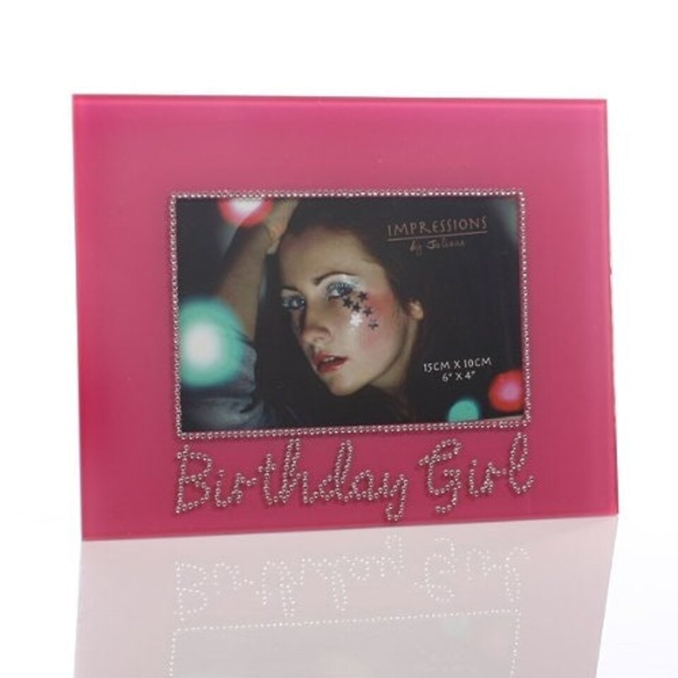 image 1 of Birthday Girl Pink Photo Frame With Diamonte Surrounding 6"x4"