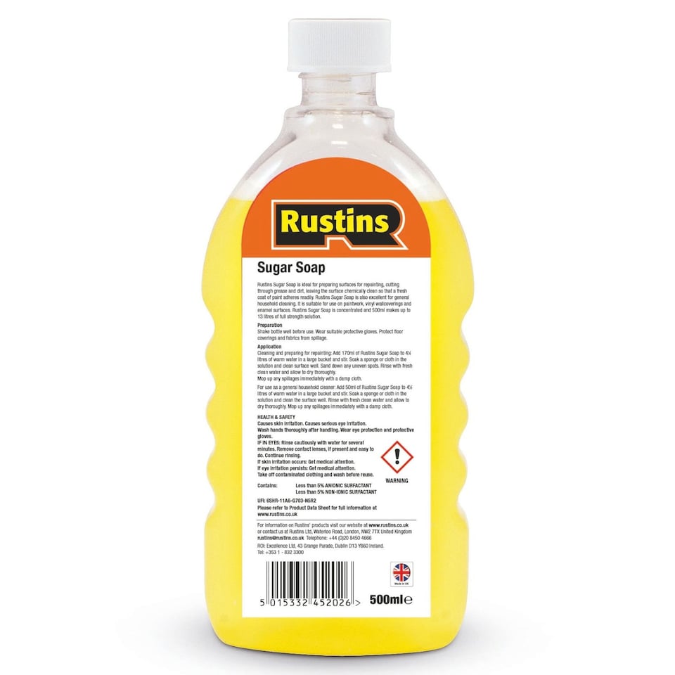 image 1 of Rustins Sugar Soap Concentrate 500ml