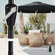 image 8 of Outsunny 2.7m Patio Umbrella Garden Parasol with Crank, Ruffles, 8 Ribs, Black