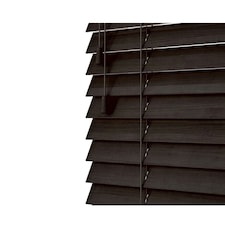 40cm Dark Brown Oak Wooden Venetian Blinds With Strings (130cm drop) Brown | Brown