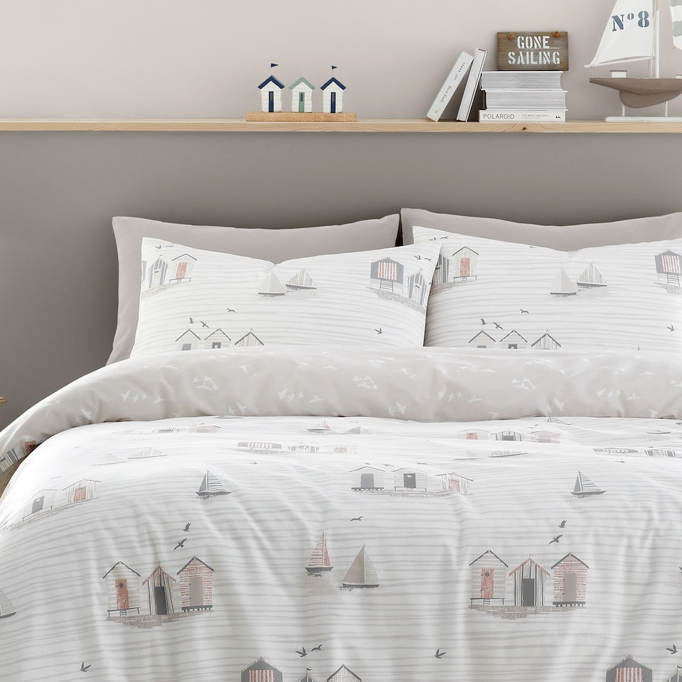 image 1 of Fusion Beach Huts Duvet Cover Set Natural