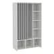 image 1 of Uppsala Open Wardrobe Unit in White with a Grey Textile Curtain