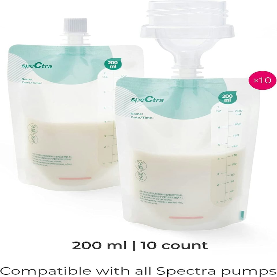 image 1 of Milk Storage Bags 200 ml - 10 Count - Connector Included