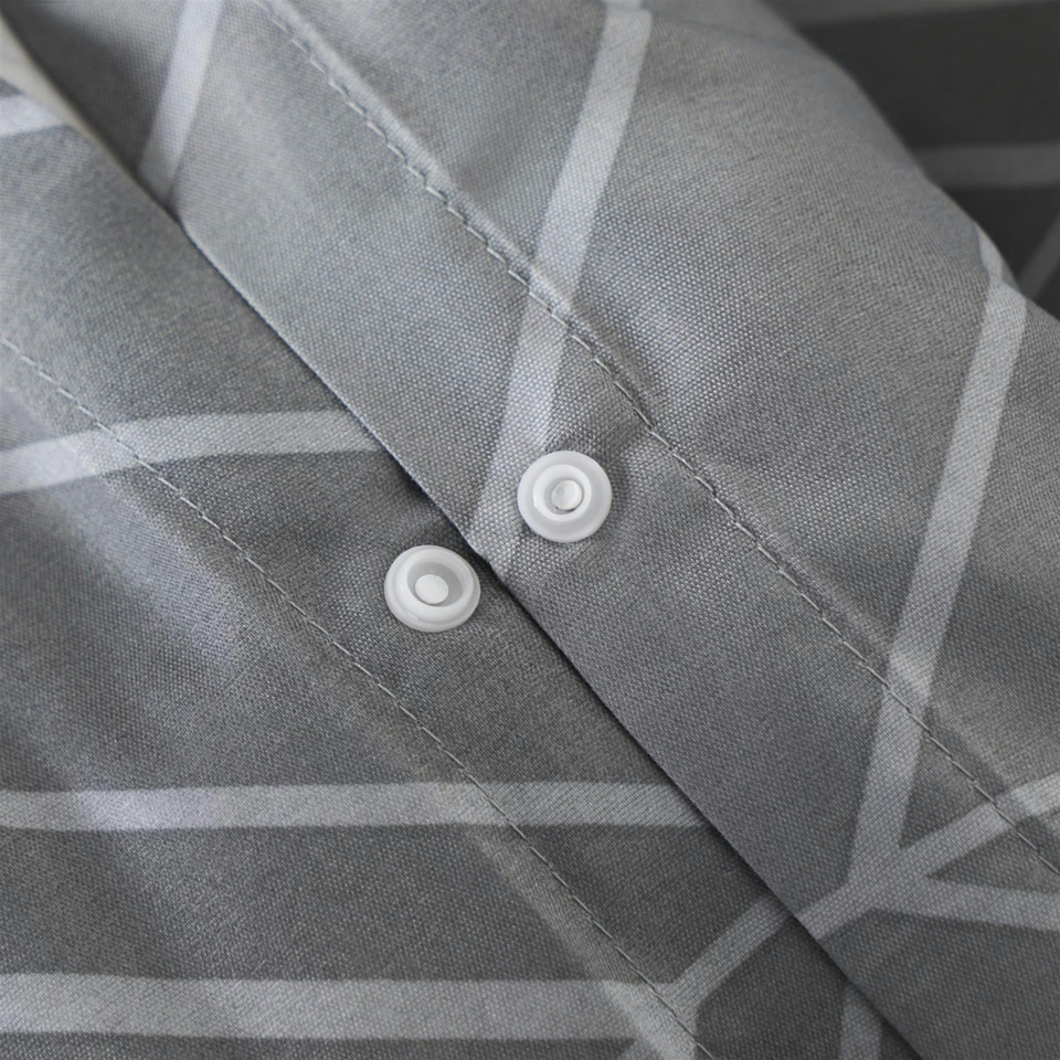 image 1 of OHS Isaac Geometric Reversible Print Duvet Cover and Pillowcase Bedding Set, Single - Grey