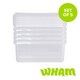 image 1 of Wham Clip 5x 10.5L Rectangular Plastic Storage Boxes with Clip Lock Lids. Ideal for Home, Office, Toys & More - Clear/Clear | Clear | 5