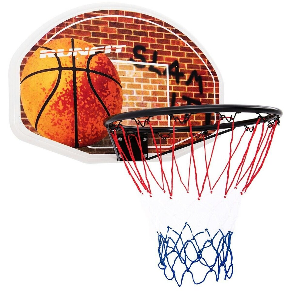 image 1 of COSTWAY Wall Mounted Basketball Hoop Backboard Set Rim 42cm Red | Standard