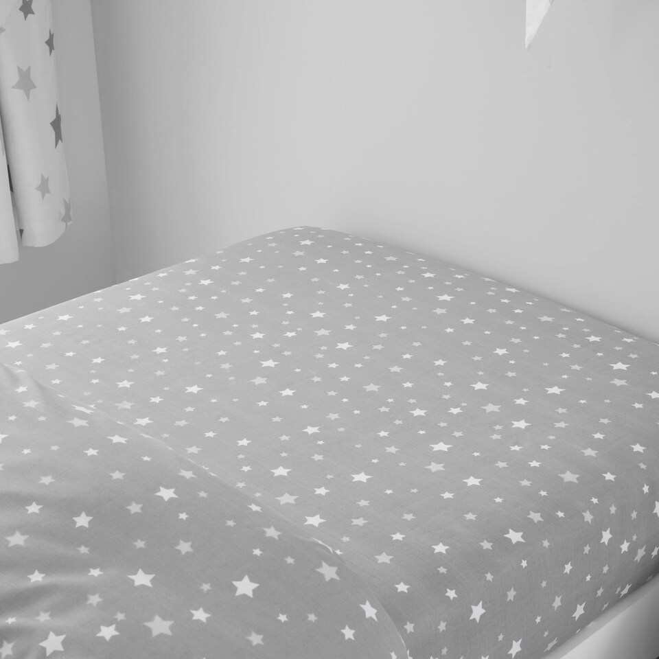 Multi Stars Grey Toddler Fitted Sheet Tesco Groceries