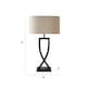 image 7 of ValueLights Katniss Matte Black Metal Table Lamp with Oval Shade & Bulb | Black | Cream
