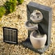 image 2 of Primrose Solar Two Tone Pouring Bowls Tiered Water Feature with Lights 48cm