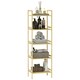 image 6 of HOMCOM 5-Tier Bamboo Bathroom Storage Shelf with Adjustable Rack, Natural