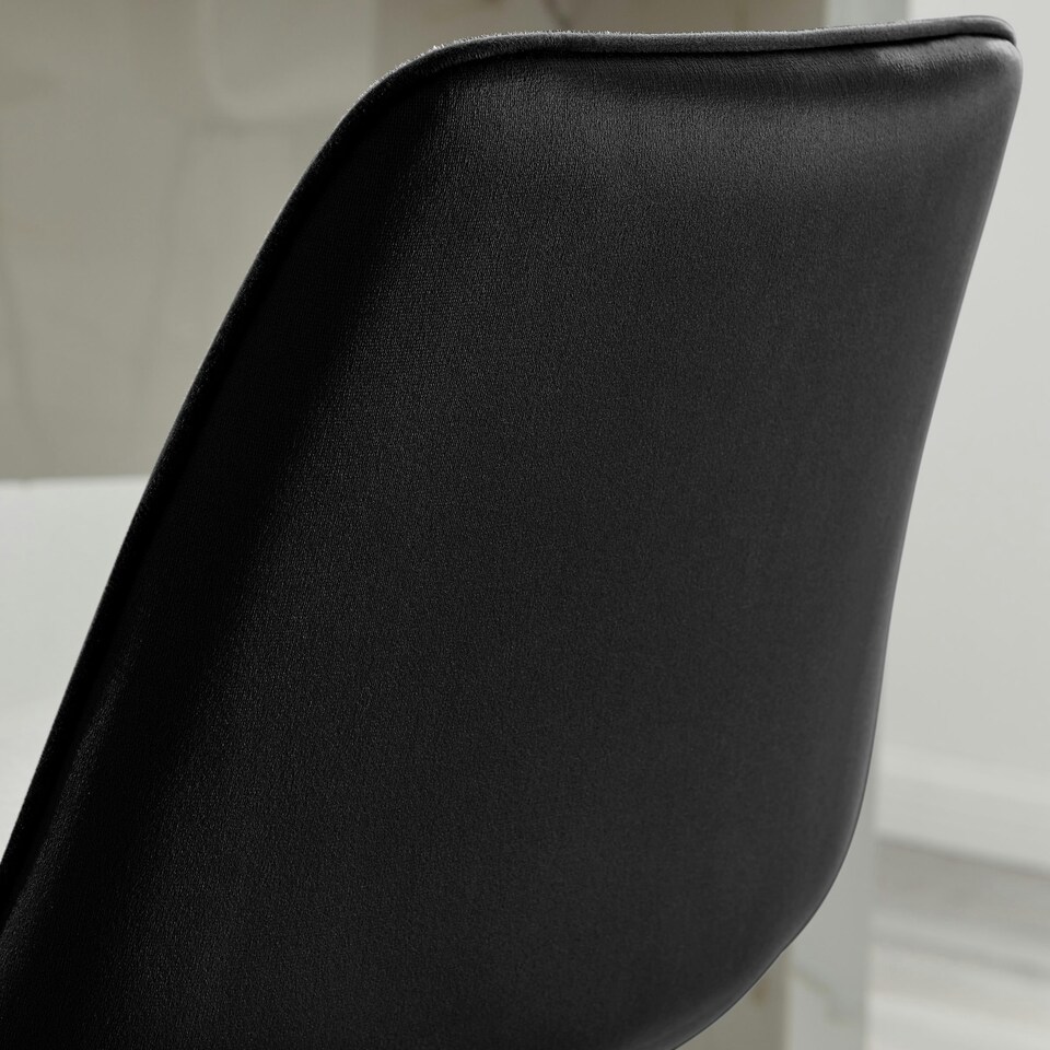 image 1 of Furniturebox Pesaro Bar Chair Black Velvet Black Leg x 2