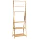 image 1 of kleankin Freestanding Natural Bamboo Towel Rack with 3 Towel Rails and 3 Storage Shelves, Space-Saving Foldable Towel Holder for Bathroom