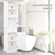 image 6 of kleankin Bathroom Storage Cabinet with 3-tier Shelf Drawer Door, Floor Cabinet Free Standing Tall Slim Side Organizer Shelves, White