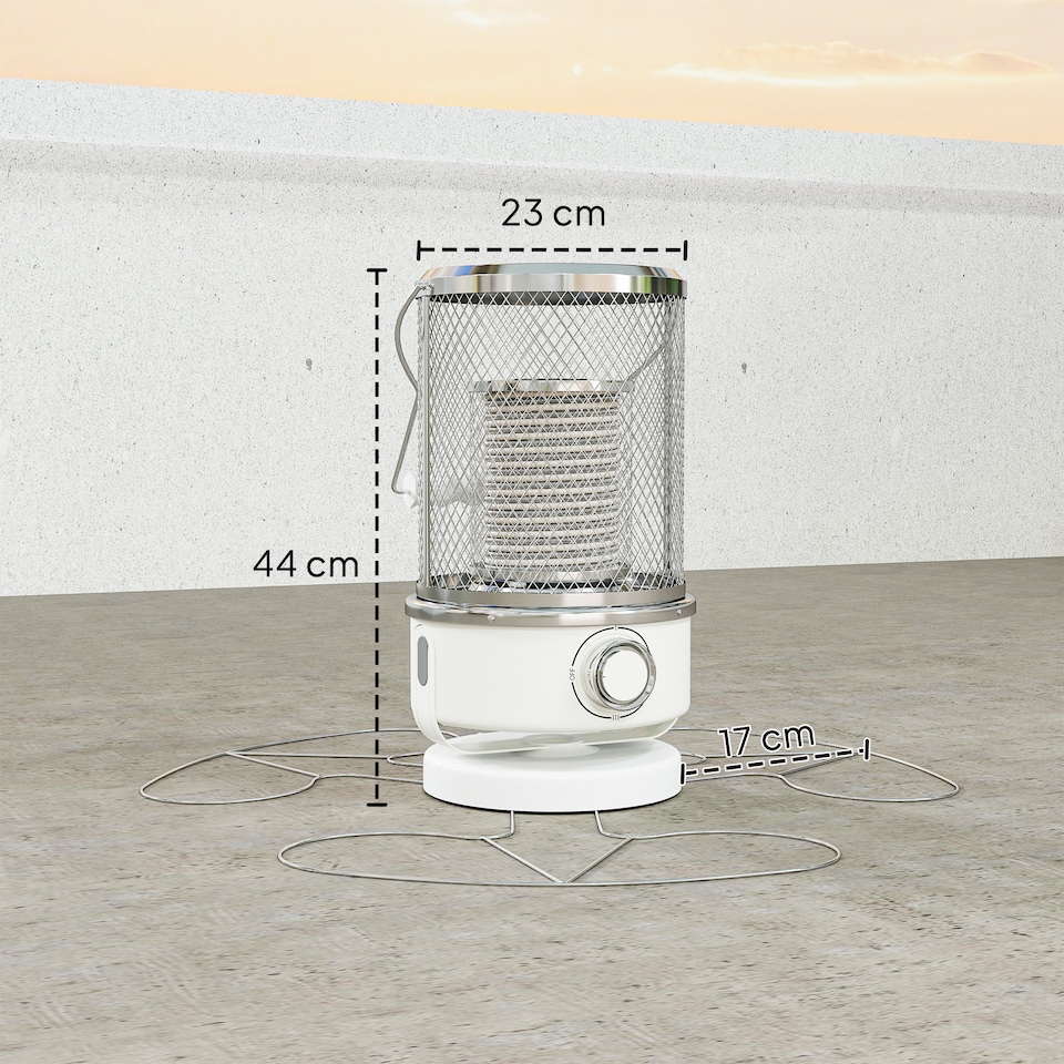 image 1 of Outsunny 2000W Patio Electric Heater with 10-20㎡ Coverage, Separation Coil, Freestanding Outdoor Infrared Heater with Tip-Over Protection, Overheat Protection, Handle for Indoor and Outdoor Use, White