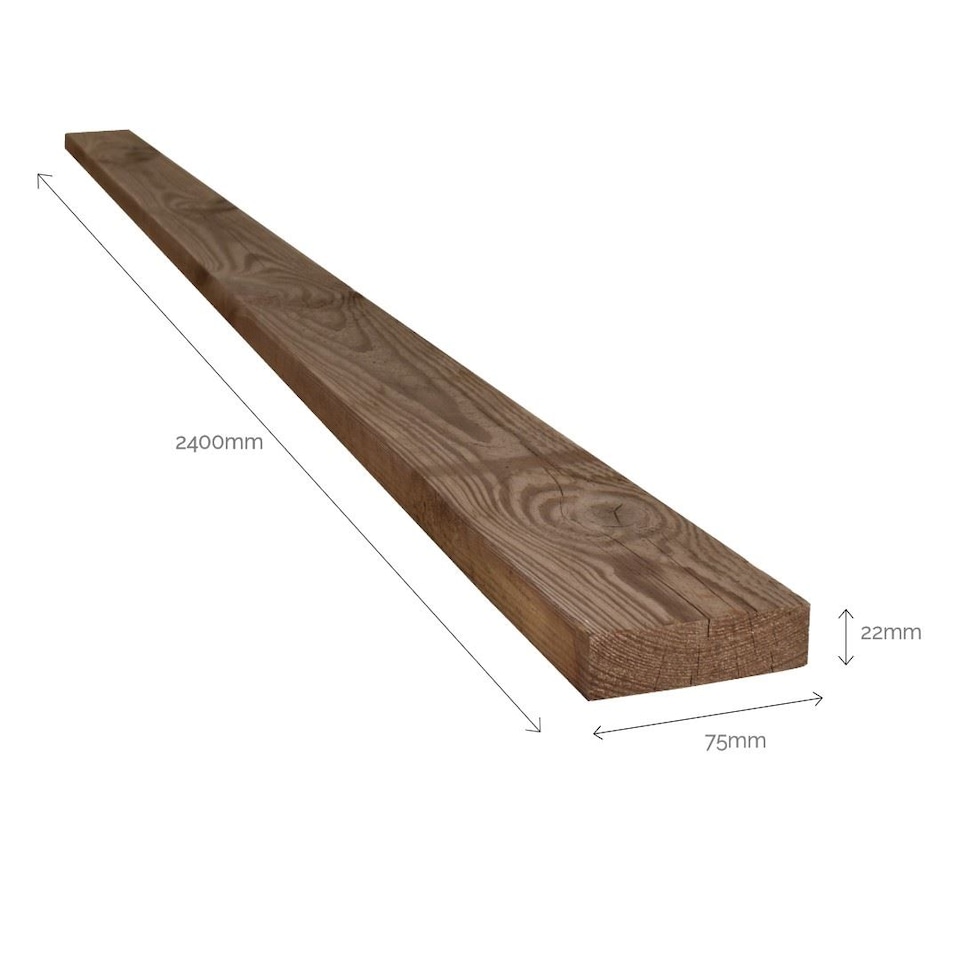 image 1 of Snowdon Timber Reject Treated 3x1inch Timber (T) 22mm (W) 75mm (L) 2.4m - 2 Pack