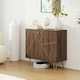 image 2 of HOMCOM Sideboard Storage Cabinet with Luxurious Steel Lines Steel Legs Brown Brown