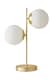 image 1 of ValueLights Jas Gold Metal Table Lamp White Frosted Glass Shades