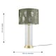 image 8 of Aura - Satin Brass Table Lamp with Sage Green Fern Silver Shade Bronze | Green