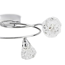 ValueLights Astley 3 Way Chrome Swirl Ceiling Light & Bulb
