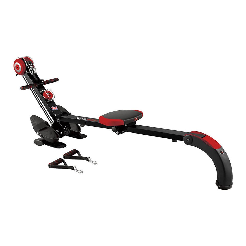 image 1 of Body Sculpture BR3010 Foldable Rower & Mini Gym — Adjustable Resistance, On-board Computer, DVD | Black | RED | H 65 x W 43.5 x L 185 cm