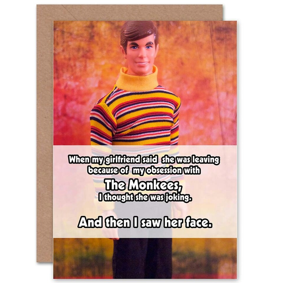 image 1 of Funny Monkees Joke Song Pun Humour Card