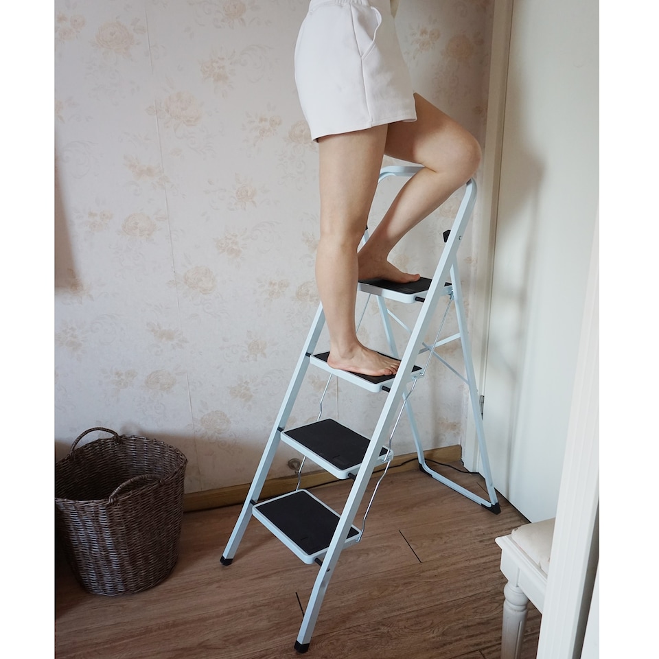 Gr8 Home 4 Step Ladder Folding Stool Non Slip Tread Heavy Duty Steel gr8-home-4-step-ladder-folding-stool-non-slip-tread-heavy-duty-steel