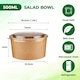 image 4 of ECONX 17oz 500ml Salad Paper Bowls with Lids Disposable Takeaway Bowls Food Container 50pc